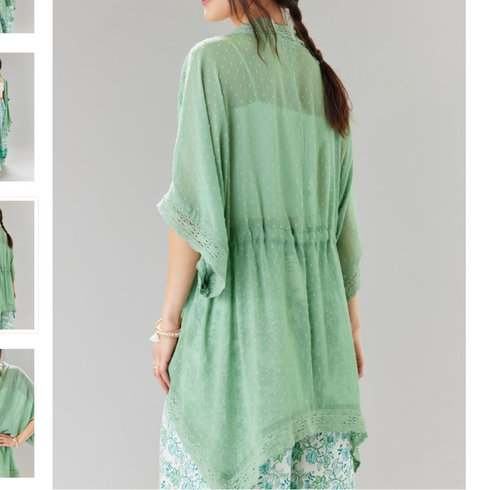 NEW Swiss dot crochet boho kimono - Picture 3 of 11